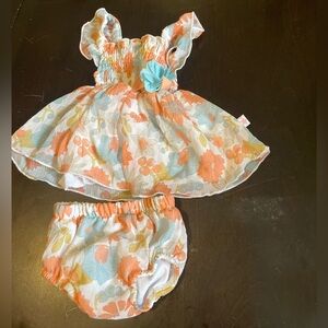 Charming Floral Kids Set with Diaper Cover